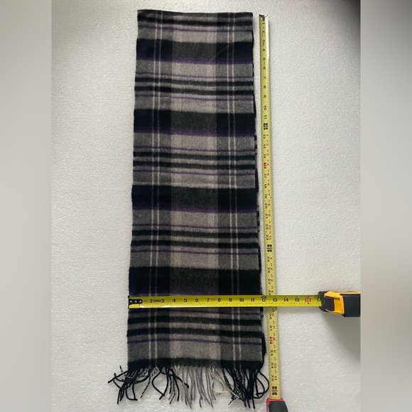 Accessories - Burberry Pattern Scarf Women Warm Cashmere Wool Size 68x11.75 Shawl Cape Purple